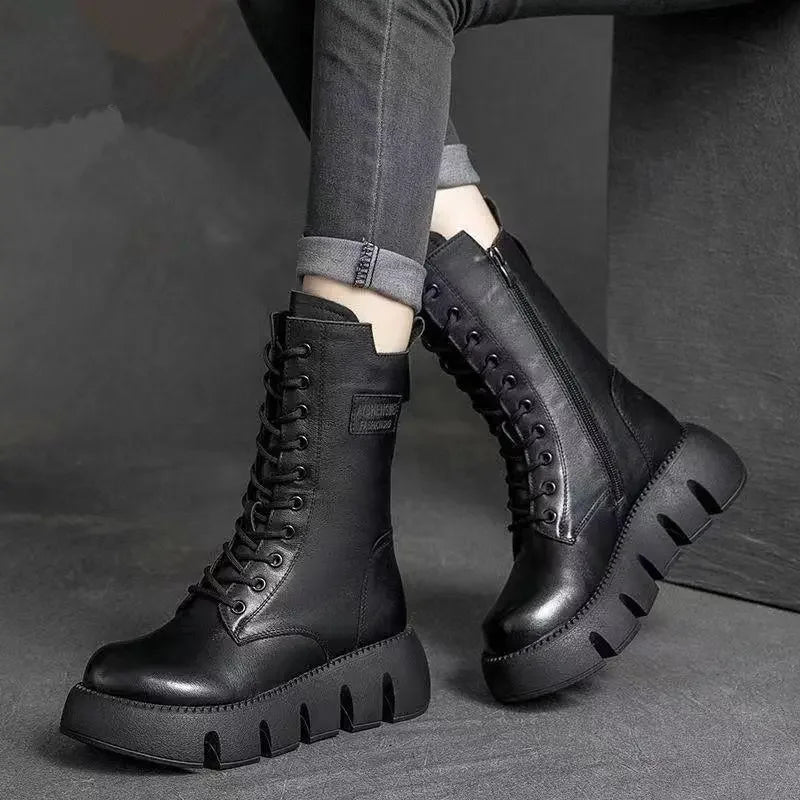 Ultra bequeme & warme Lederstiefel