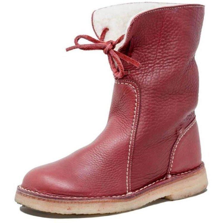 Wasserdichte Leder-Polarstiefel mit Wollfutter