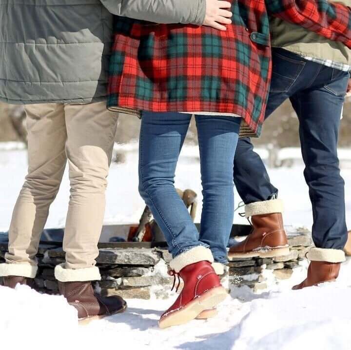 Wasserdichte Leder-Polarstiefel mit Wollfutter