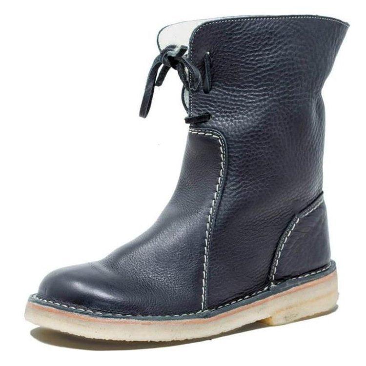 Wasserdichte Leder-Polarstiefel mit Wollfutter